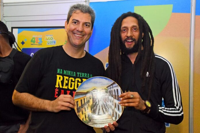 Braide Braide com o britânico Juian Marley, filho do lendário jamaicano Bob Marley